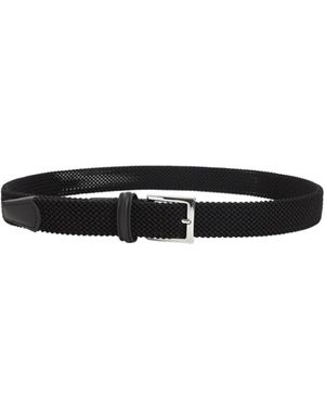 Kiton Elastic Leather Belt - White