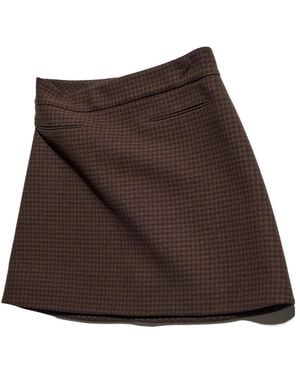 Gucci Gingham Mini Skirt - Brown