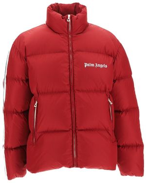 Palm Angels Logo-Print Down-Feather Padded Jacket - Red
