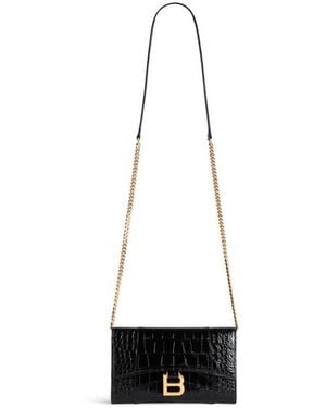 Balenciaga Hourglass On Chain Wallet - White