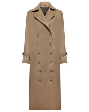 TOTEME Double-Breasted Mid-Length Coat - Natural