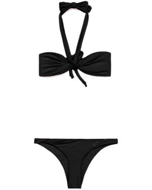 Blumarine Halterneck Logo-Embellished Bikini - White