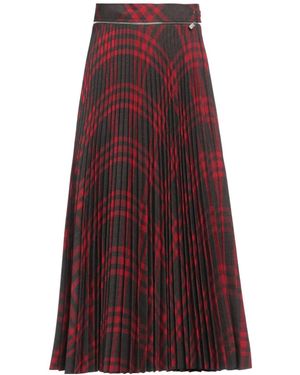 Burberry Printed Pleated Skirt - Red