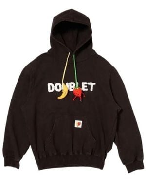 Doublet Fruit-Appliqué Cotton Hoodie - Black
