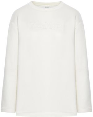 Max Mara Berma Crewneck Long-Sleeved Sweatshirt - White