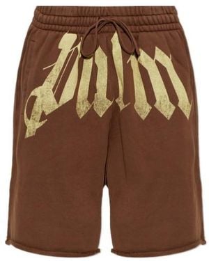 Palm Angels Logo Printed Shorts - Brown