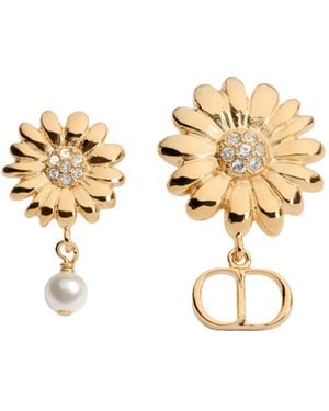 Dior Cd Multi Flowers Earrings - Metallic