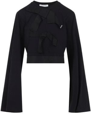 Lanvin Bow Long Sleeve Top - Black