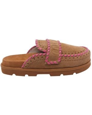 Mou Bio Perforated Mules - Brown