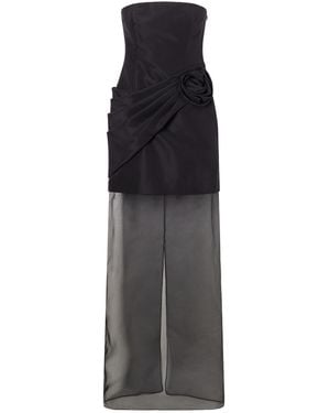 Carolina Herrera Organza-Trimmed Silk-Faille Gown - Multicolour