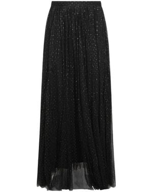 Twinset Metallicthread Pleated Maxi Skirt - Black