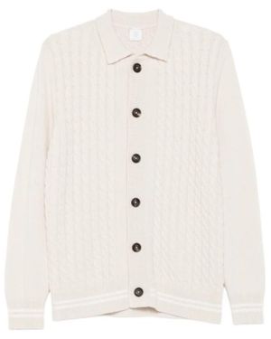 Eleventy Cable-Knit Cardigan - White