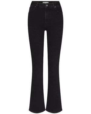 FRAME High-Waisted Flared Jeans - Black
