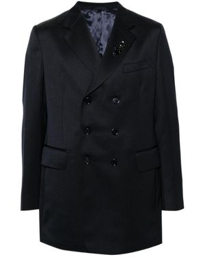 Simone Rocha Long-Sleeved Suit Coat - Blue