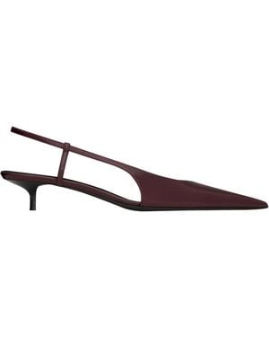 Saint Laurent Secret Slingback Court Shoes - Brown