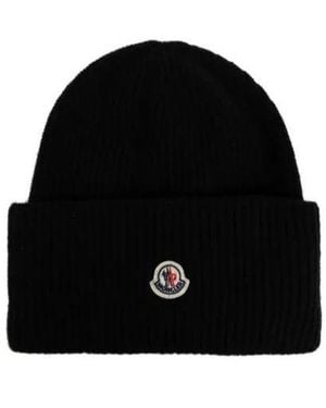 Moncler Ribbed Knit Hat - Black