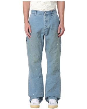 Purple Brand Copper Plate Workwear Trousers - Blue