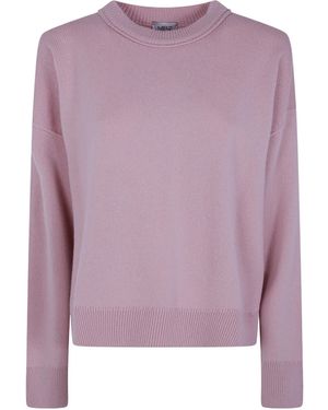 Mrz Cropped Oversized Round Neck Sweater - Purple