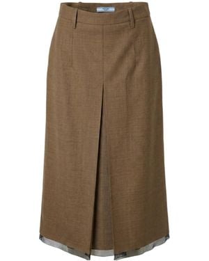 Prada Belted Skirt - Brown
