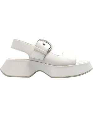 Vic Matié Platform Buckle Heeled Sandals - White