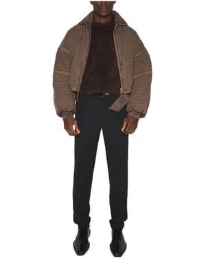 Mugler Quilted Panelled Jacket - Brown