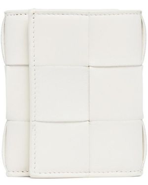 Bottega Veneta Small Cassette Tri-Fold Zip Wallet - White