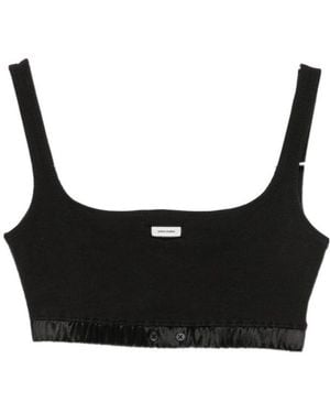 Entire studios Logo-Patch Cropped Top - Black