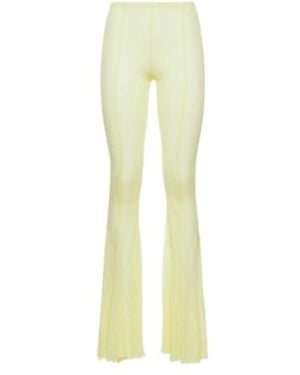 Blumarine Highwaist Wideleg Casual Pants - Yellow