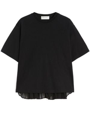 Sportmax Spxspiga Back Pleated T-Shirt - Black