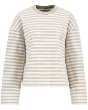 Barbour Striped Crew Neck Sweatshirt - Natural
