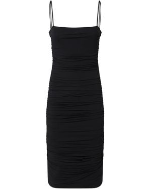 Pinko Forza Gathered Slim-Fit Midi Dress - Black