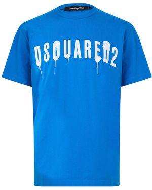 DSquared² Graffitilogo Shortsleeve Top - Blue