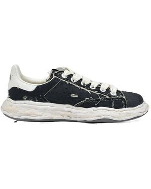 Maison Mihara Yasuhiro Charles Og Sole Ripped-Canvas Trainer - Black