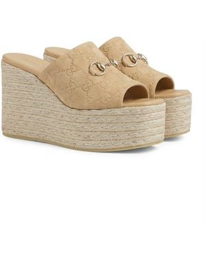 Gucci Horsebit Platform Espadrilles - White