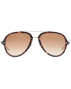Isabel Marant Tortoiseshell-Print Sunglasses - Metallic