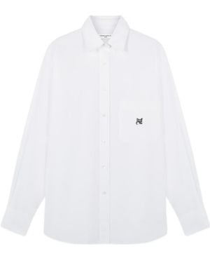 Maison Kitsuné Maison Kitsuné Fox Head Patch Long-Sleeved Shirt - White
