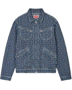 KENZO Weave Trucker Denim Jacket - Blue
