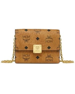 MCM Visetos Logo-Plaque Cross Body Bag - Metallic