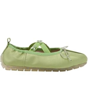 Simone Rocha Bow Ballet Flats - Green