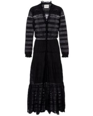Isabel Marant Daniva Lace-Trimmed Cotton Midi Dress - Black
