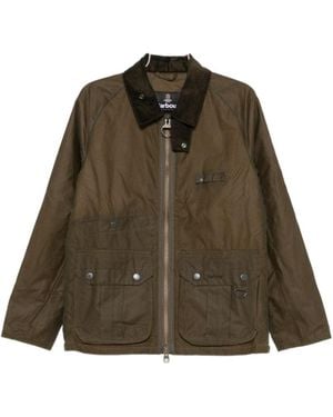 Barbour Corduroy-Collar Zip-Fastening Jacket - Green