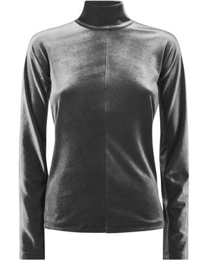 forte_forte High-Neck Long-Sleeved T-Shirt - Black