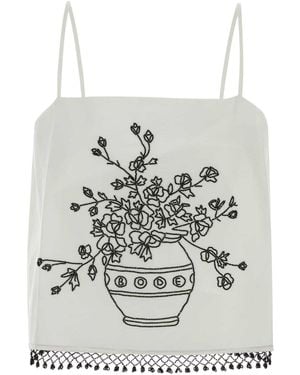 Bode Rosebloom Floral-Print Tank Top - White