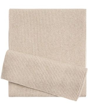 Brunello Cucinelli Ribbed Knit Scarf - Natural