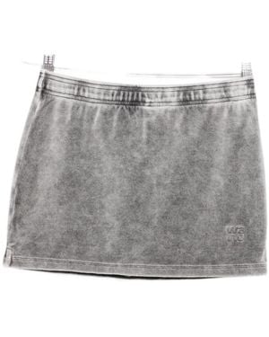 T By Alexander Wang Alexander Wang Mid-Rise Denim Mini Skorts - Grey