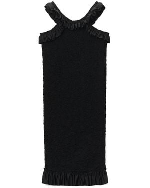 Alexander Wang Ruffled Trim Sleeveless Dress - Black