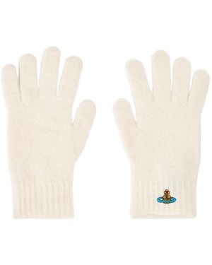 Vivienne Westwood Fluffy Knitted Gloves - White