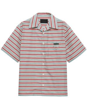 Prada Striped Short Sleeved Bowling Shirt - Multicolor