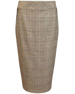 D.exterior Checkered Half-Length Skirt - Natural