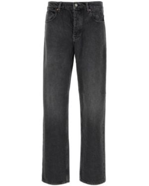 Marine Serre Moon-Print Straight-Leg Jeans - Gray
